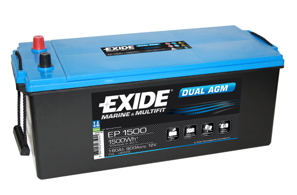 Exide Dual AGM EP1500 180 Ah