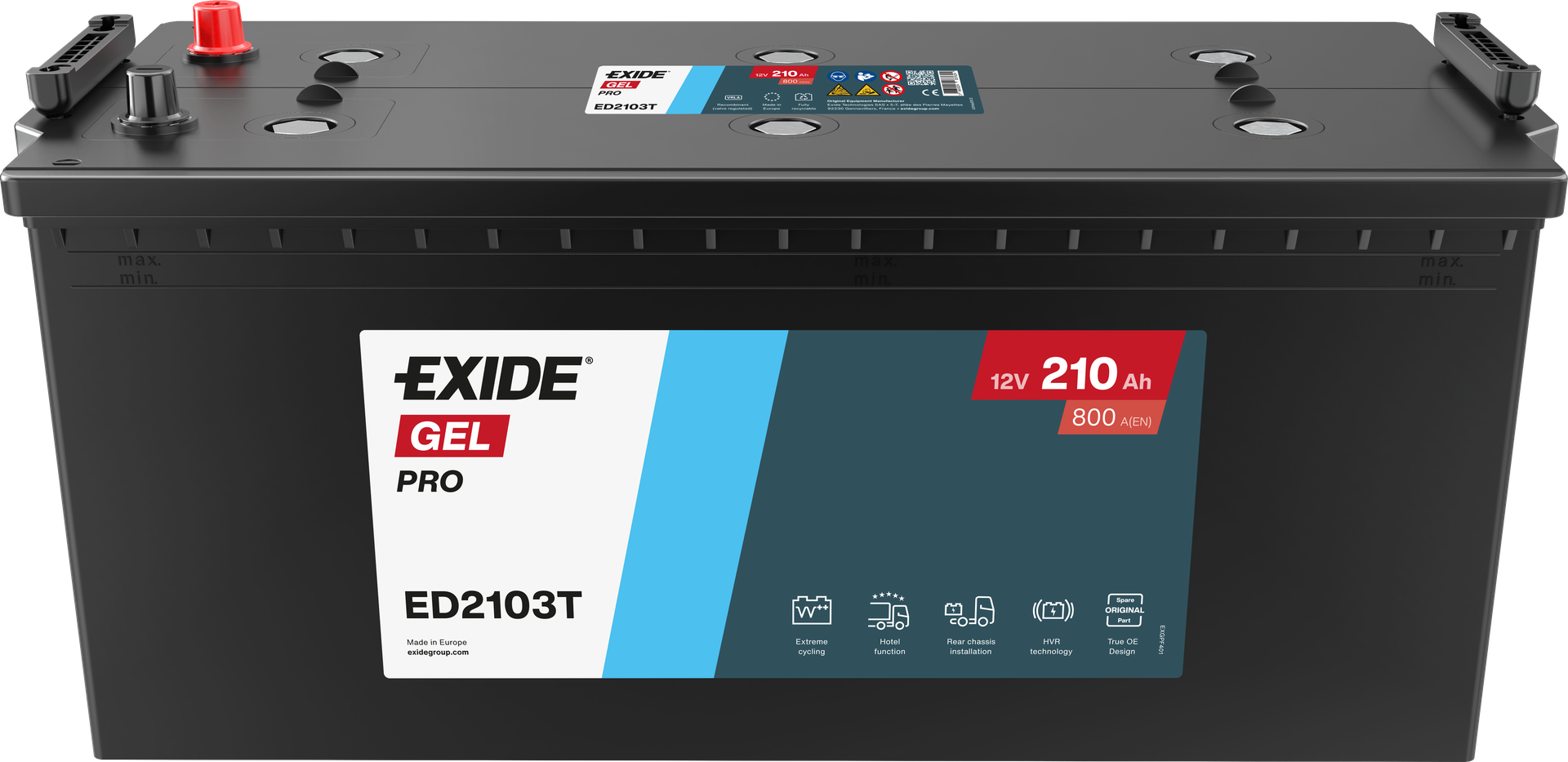 Exide Endurance+PRO GEL ED2103T 210 Ah - Bilbatteri | Startbatteri