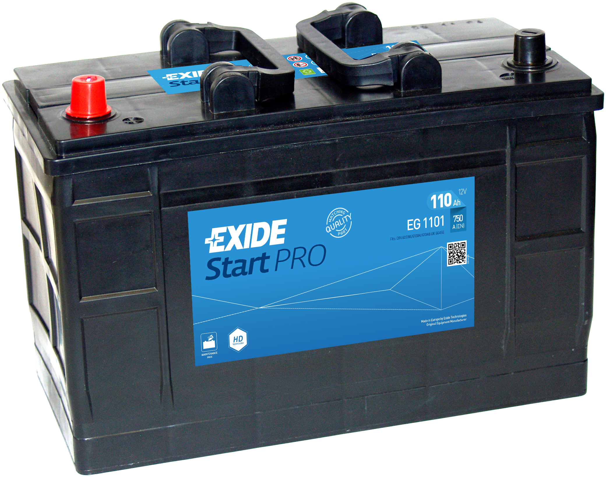 Exide StartPro EG1101 110 Ah - Bilbatteri / Startbatteri - Land-rover - Discovery. Peugeot - 504. Mitsubishi - Canter