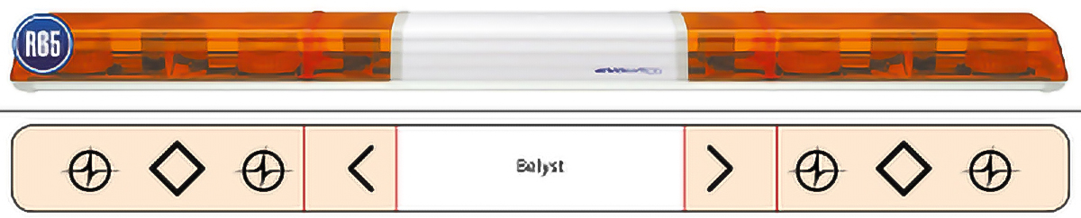 Takramp 1829mm 24V,4 Blixtljus