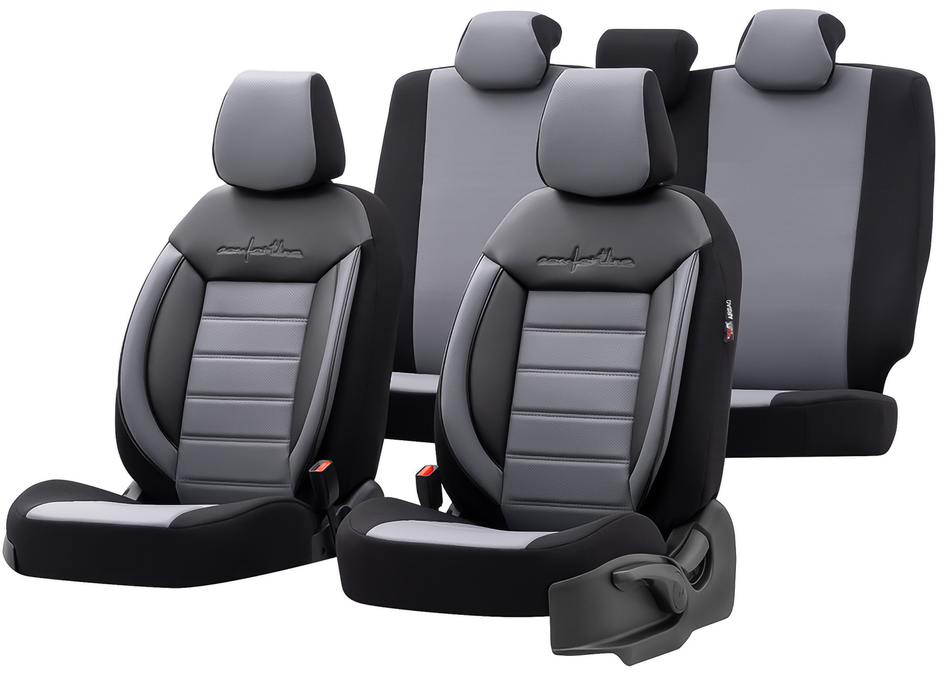 Bilbelegg i lær/stoff OtoM Comfortline Svart/Grå - 11 stykker - passer