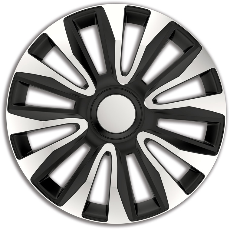 Navkapslar / hjulsidor set Avalone 13 tum silver/svart