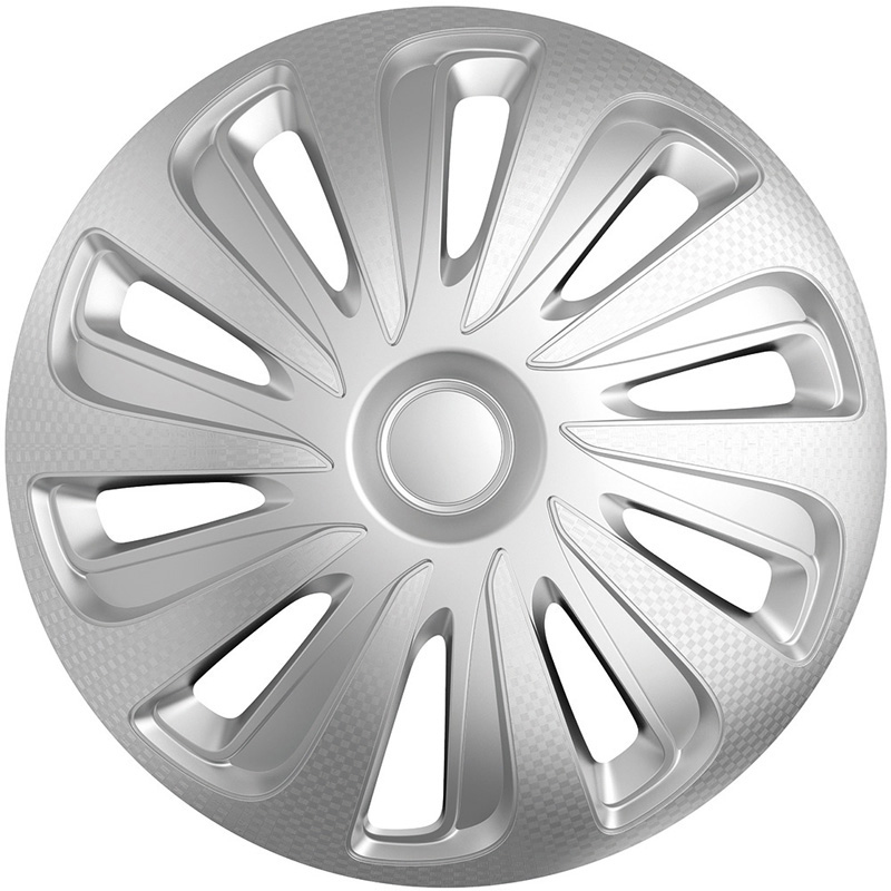 Navkapslar / hjulsidor set Caliber 16 tum silver kol-look
