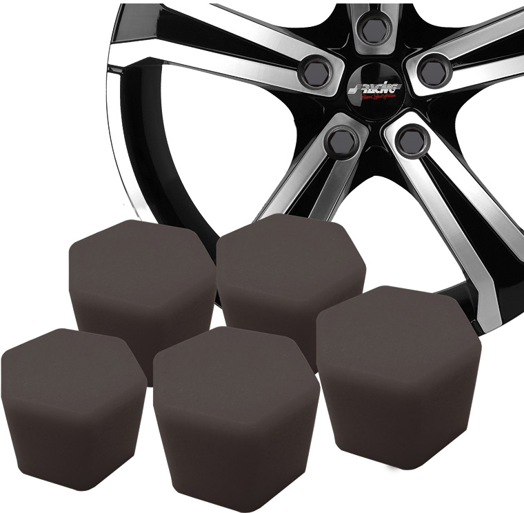 Wheel Nut Beskyttelse Silikon - 17 mm - Svart