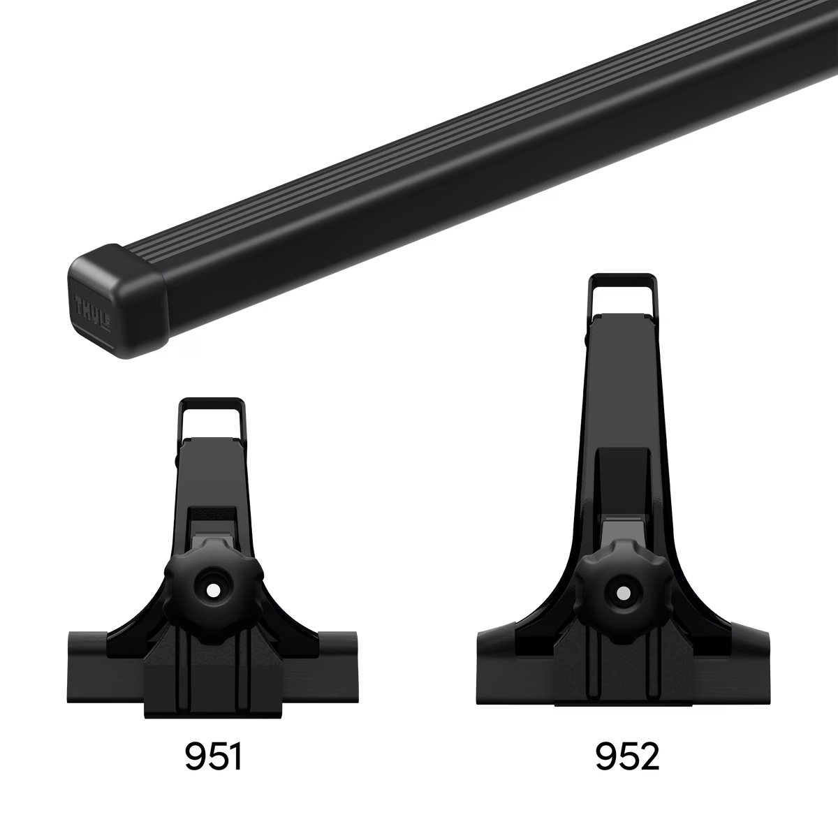Thule SquareBar Evo - Komplett takräcke för dropplist - VW - Toyota - Volvo - Ford - Opel - Audi - Saab - BMW