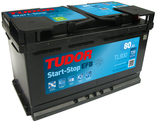 Tudor EFB Start-Stop TL955 80Ah - Bilbatteri / Startbatteri - Mitsubishi - Toyota - Ford - Dodge - Nissan - Chevrolet - Ssangyong - Galloper