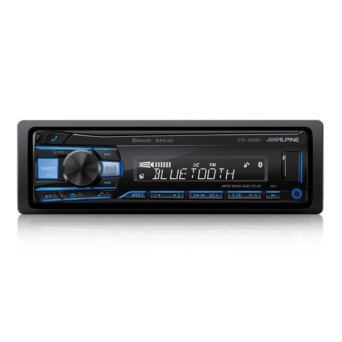 Bilstereo/tuner Alpine UTE-200BT med Bluetooth, USB och AUX, iPod-stöd