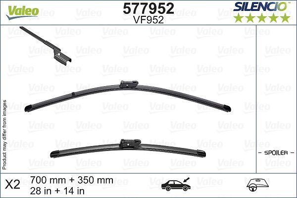 VALEO Torkarblad SILENCIO FLAT BLADE SET 577952 - Ford - Fiesta