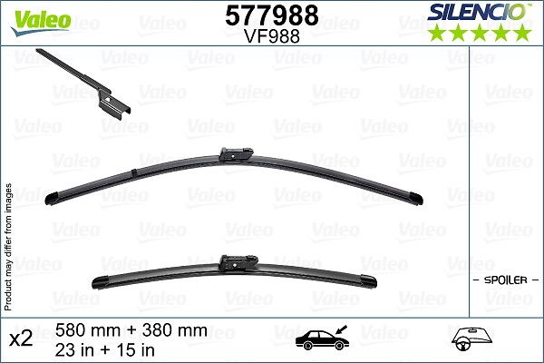 VALEO Torkarblad SILENCIO FLAT BLADE SET 577988 - Nissan - Juke