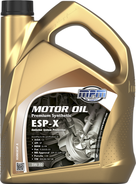 MPM Premium Synthetic ESP-X 5W-30 Motorolje Dunk 5 l - Motorolje - VW - Volvo - Toyota - Audi - Skoda - BMW - Mercedes - Saab