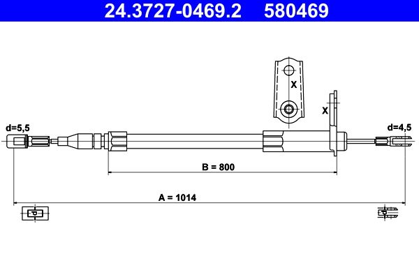 ATE Handbromsvajer 24.3727-0469.2 - Mercedes - R129