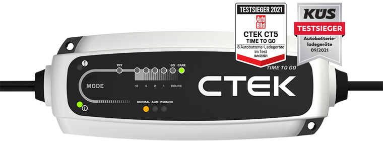 Ctek CT5 Time to go Batterilader 5 A - Kjøretøylader