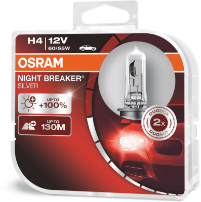 Osram Night Breaker Silver - Glödlampa H4 60/55W 12 V 2-pack