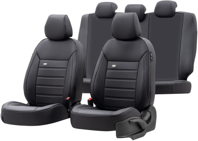 Bilklädsel i läder otoM Premium Svart - 11-delar - passar sido-airbags