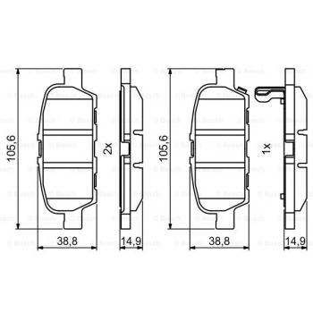 Bosch Bremseklodser Bag, 0 986 494 857