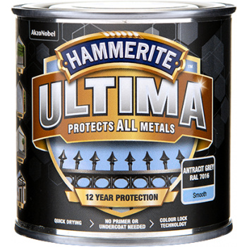 Hammerite Hammarlack - Ultima Antracit 250 ml - Rostskyddsfärg / Metallfärg