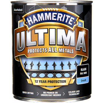 Hammerite Metallimaali Ultima vasaroitu musta 750 ml