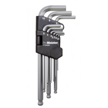 L-Nyckelsats Insex Med Kulände 1,5-9mm 9-Delar ProMeister