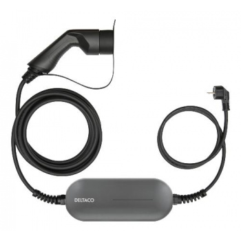 Deltaco e-Charge Ladekabel 2,3 kW Schuko - Type 2 1-fas 10 A, 5,5 m Deltaco