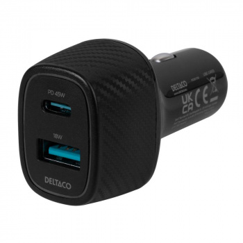 Deltaco autolaturi USB-A 18W & USB-C PD 45W, USBC-CAR123