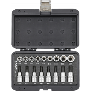 Hylssats Torx 1/2" Invändig E10-E24/Bits T25-T60 17-Delar BMCS Sonic