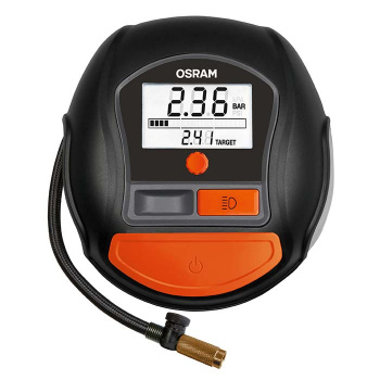 Mini-kompressor/däckpump OSRAM TYREinflate 1000 för 12 V cigarettuttag – Digitalt display och autostopp