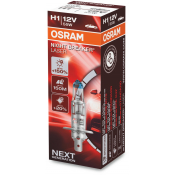 Osram Night Breaker Laser - glødelampe H1 55W 12 V 1-pakke
