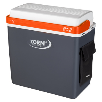Termoelektrisk kylbox ZORN 21 l 12 V med USB-A och USB-C för powerbank