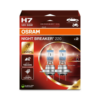 Halogenpære H7 Night Breaker 220 (2 stk) Osram