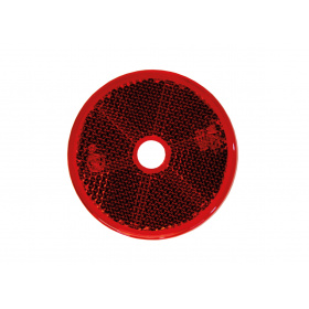 Reflex röd rund 60mm med hål 4-pack