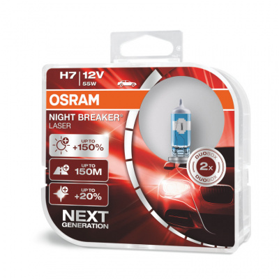 Osram Night Breaker Laser - Lyspære H7 55W 12 V 2-pakning