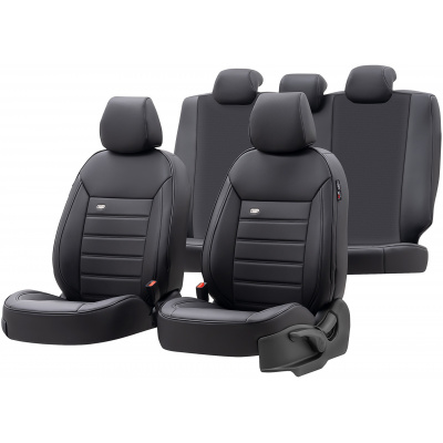 Bilklädsel i läder otoM Premium Svart - 11-delar - passar sido-airbags