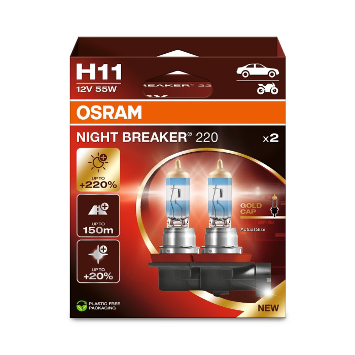 Halogenlampa H11 Night Breaker 220 (2-Pack) Osram