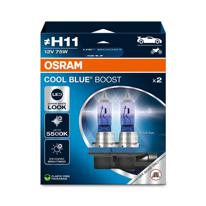 Halogenlampa H11 Cool Blue Boost (2-Pack) Osram