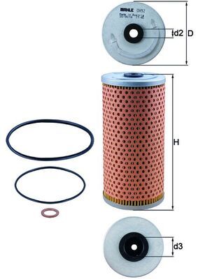 Mahle OX 92D oljeefilter – filterinnsats – høyde 154 mm – diameter 71 - Mercedes - W124, W210, R129, W140, C140