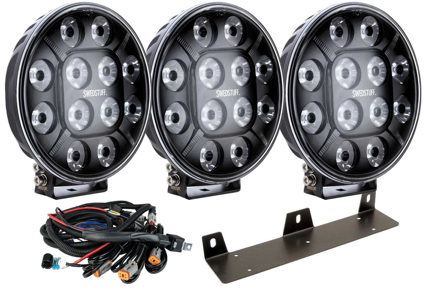 Ekstralyspakke 3x Guardian 9” LED 120W