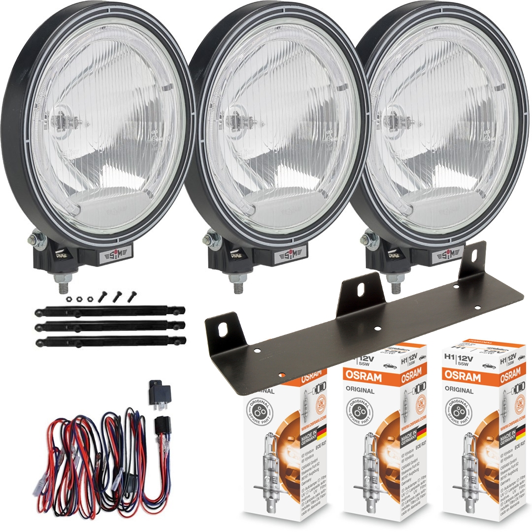 Extraljuspaket 3x SIM Halogen & LED-ring som positionsljus