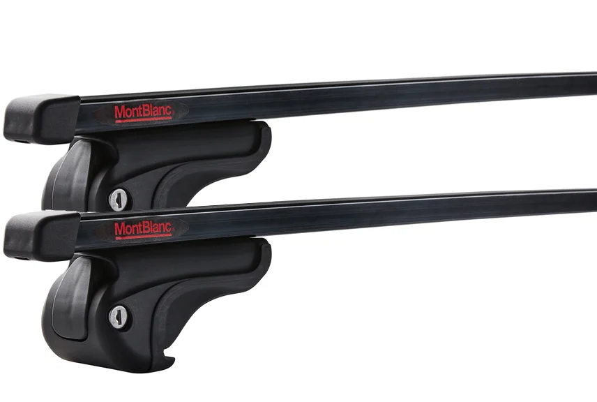 MontBlanc Activa Steel 230170 - Komplett lastbærer til Hevet skinne 125 cm - Svart 2-pack
