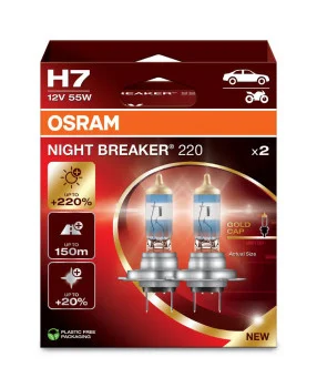 Halogenpære H7 Night Breaker 220 (2-pakning) Osram