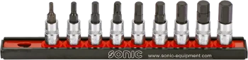 Hylssats 1/4" Insex 3-10mm Med Hållare 9-Delar Sonic