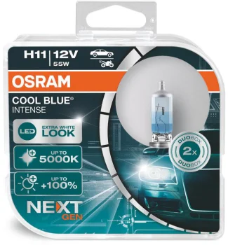 P&aelig;re, H11 COOL BLUE&reg; INTENSE, 2 stk Osram