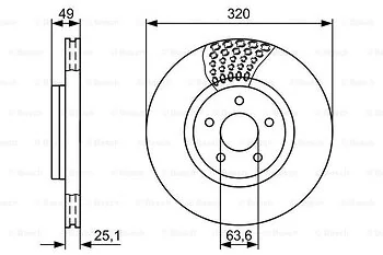 Bosch Bremseskive Foran, ⌀320 mm, 0 986 479 660